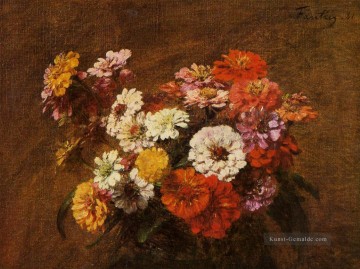  blumen - Zinnien in einer Vase Blumenmaler Henri Fantin Latour